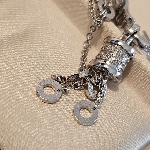 Bvlgari B.Zero White Gold 18k DIAMONDS 750 Drop Dangle Earrings 2.8 Inch Length - Picture 13 of 17